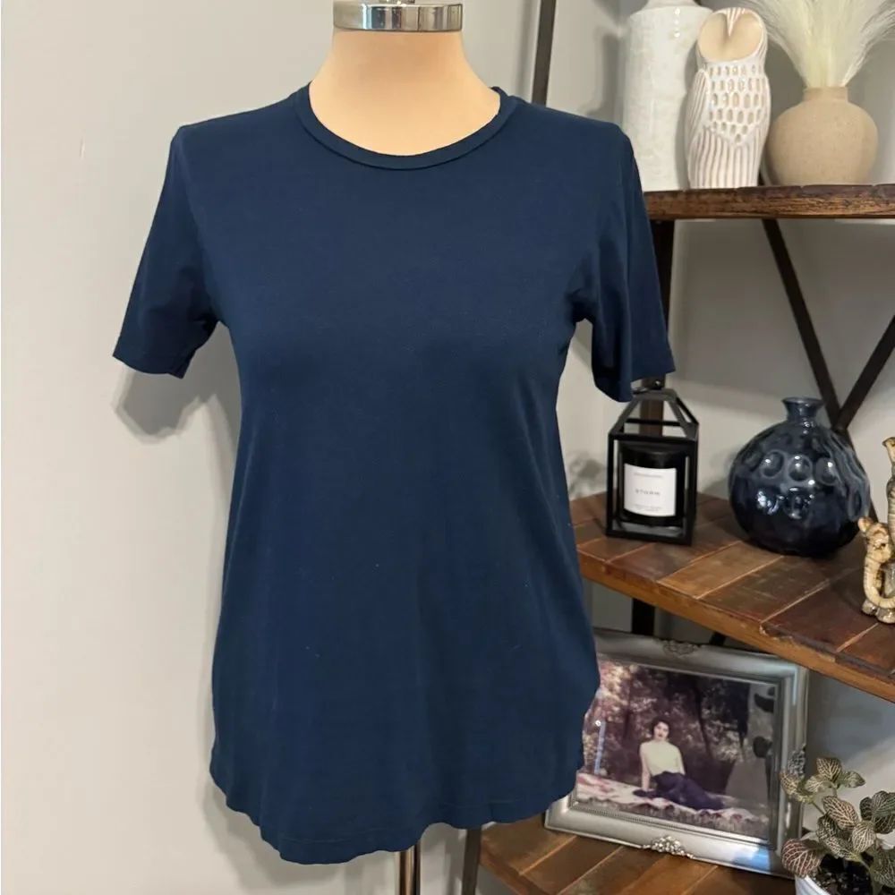 Lost & Found Shop Basic S/S Tee 100% Cotton Short Sleeve T-Shirt Top Navy Size M